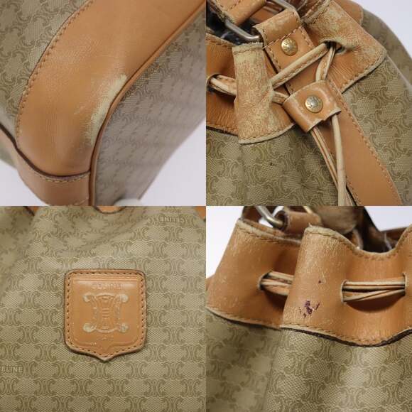 CELINE Macadam Canvas Shoulder Bag Beige - Picture 11 of 12